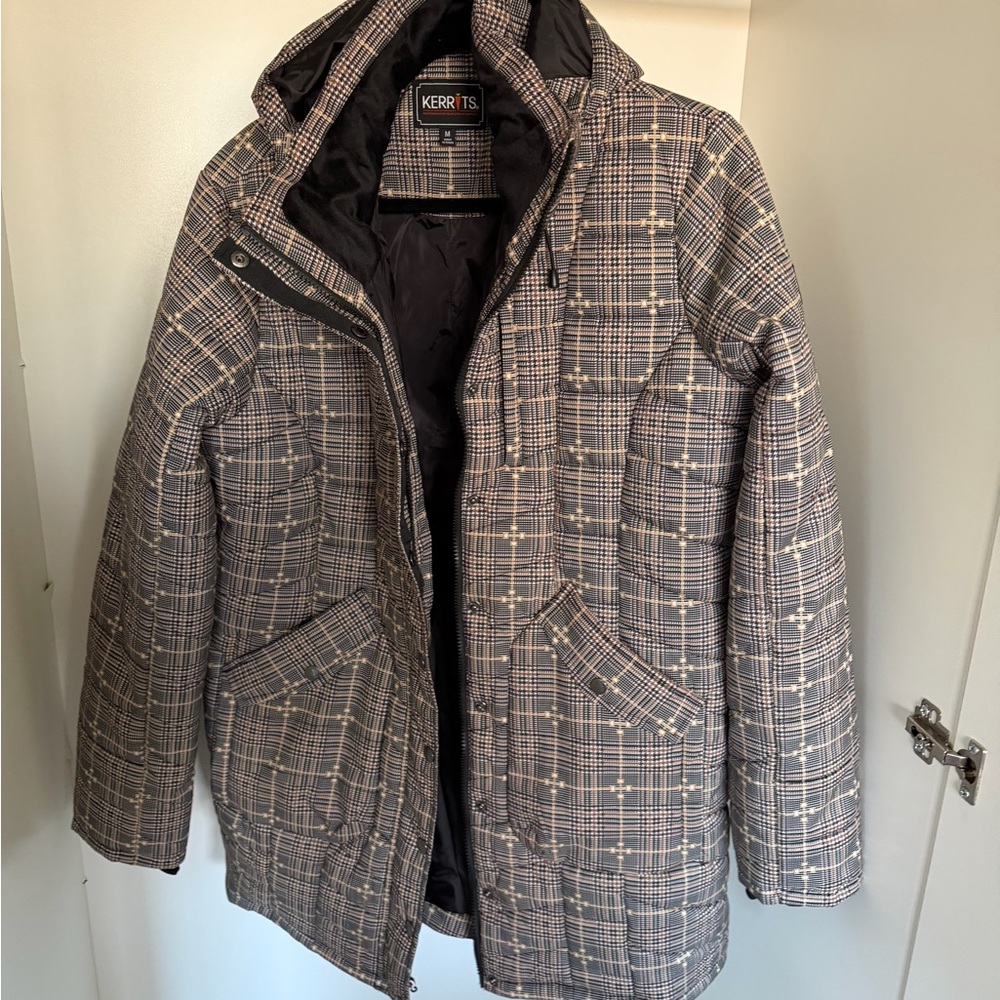 Kerrits Women's Elevation Insulated Jacket - Black and Cream Plaid - Size M